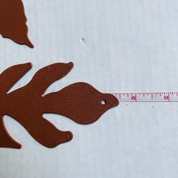 Set of 2 Cast Iron Maple Leaf Shape Coat Hooks Wall Art Decor Rust Color - Picture 4 of 5